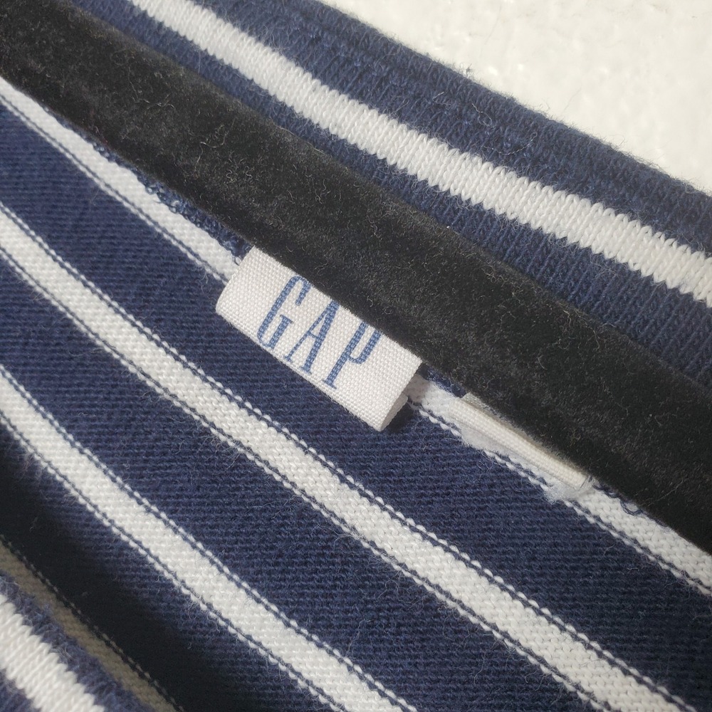 GAP Navy & White Stripe Boatneck Oversize Tunic Cotton Top Long Sleeve Shirt XXL - Picture 10 of 12